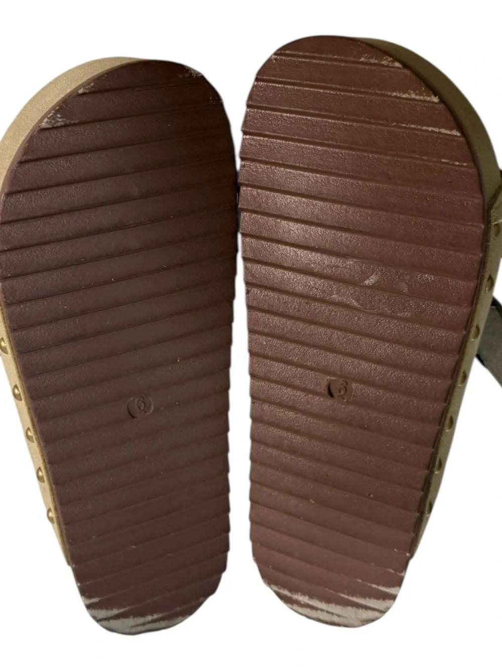 Madden Girl Double Buckle Platform Slide Sandals Taupe Women’s Size 6